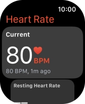 Your current heart rate is displayed below Current.
