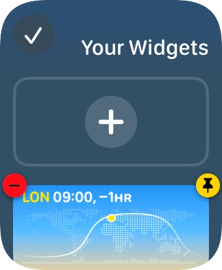 Press the unpin widget icon on the required widget to unpin it from the top of the stack.