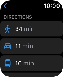 Press the required mode of transportation.