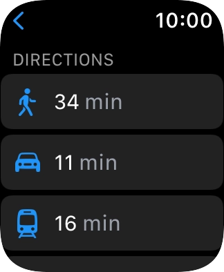 Press the required mode of transportation.