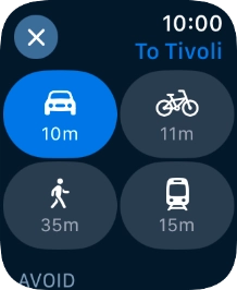 Press the required transport type. Press the required transport type.