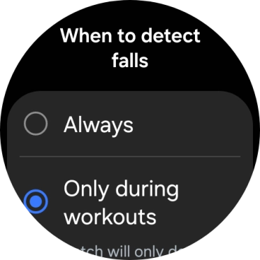 Press the required setting.