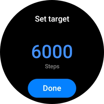 Slide your finger up or down on the screen to select the required goal.