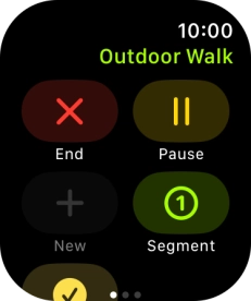 Press End to stop your training activity.