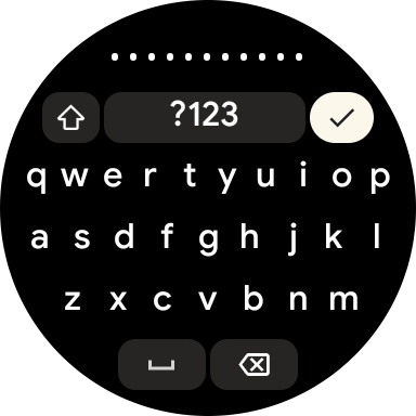 Key in the password for the Wi-Fi network and press the confirm icon.