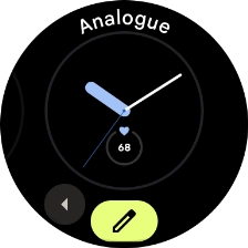 Slide your finger right or left to see the available watch faces.