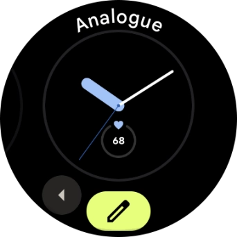 Slide your finger right or left to see the available watch faces.