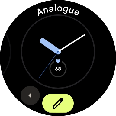 Slide your finger right or left to see the available watch faces.