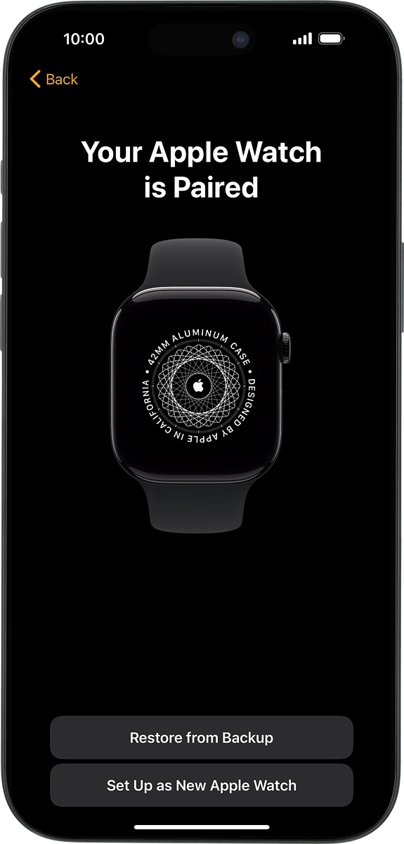 On your phone: Press Set Up as New Apple Watch.