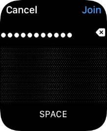 Key in the password for the Wi-Fi network and press Join. Key in the password for the Wi-Fi network and press Join.