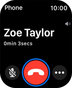 Press the end call icon to end the call and return to the home screen.