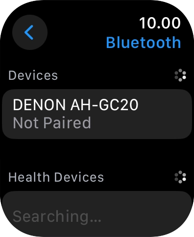 Press the required Bluetooth device. Press the required Bluetooth device.