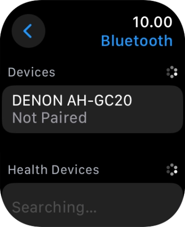 Press the required Bluetooth device. Press the required Bluetooth device.