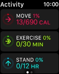 Keep sliding upwards to see the number of steps, distance and number of floors you've covered.