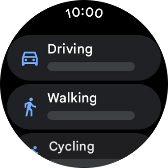 Press the required mode of transportation.