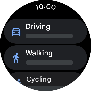 Press the required mode of transportation.