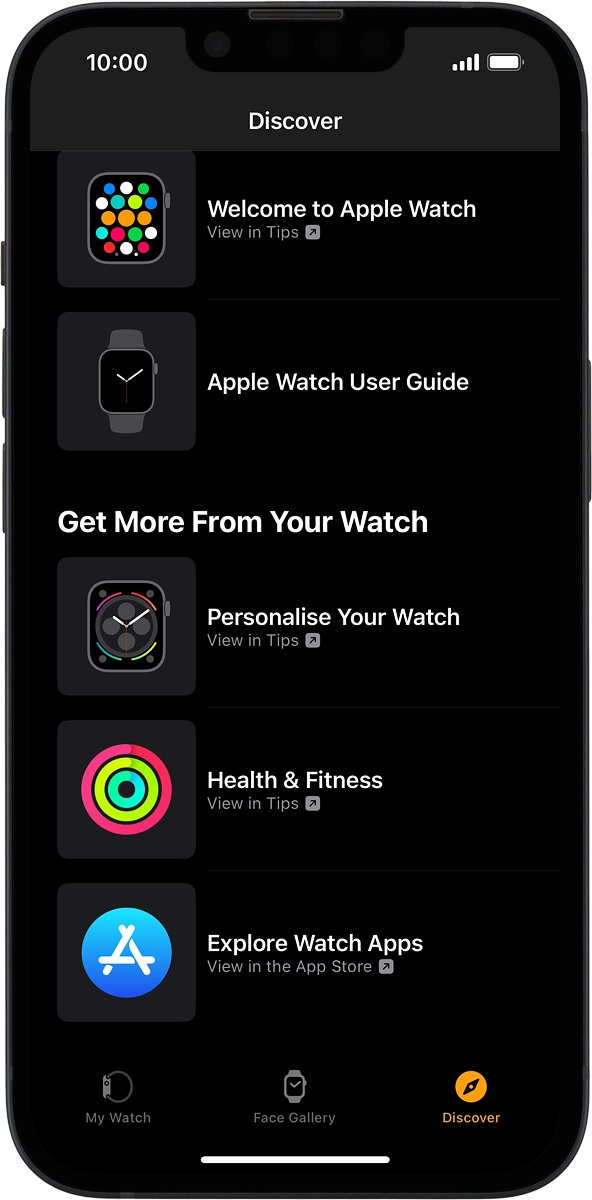On your phone: Press Explore Watch Apps.