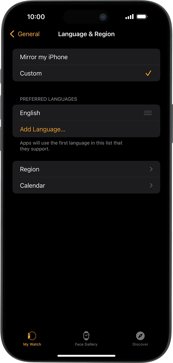 On your phone: Press Add Language....