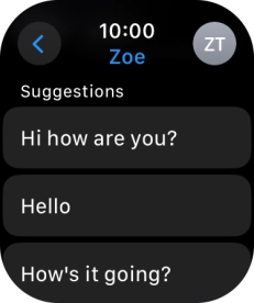 Press the required quick reply.