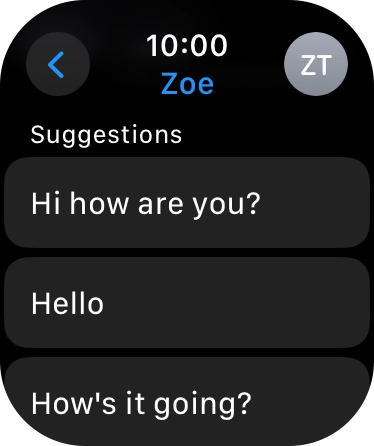 Press the required quick reply.
