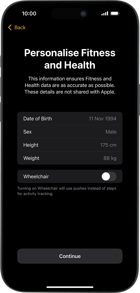 On your phone: Follow the instructions on the screen to select the required settings and press Continue.