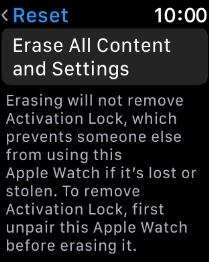 Press Erase All Content and Settings.