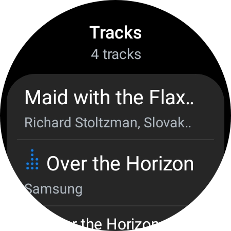 Press the required audio file.