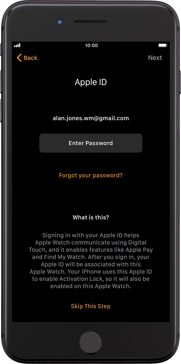 On your phone: Press Enter Password.
