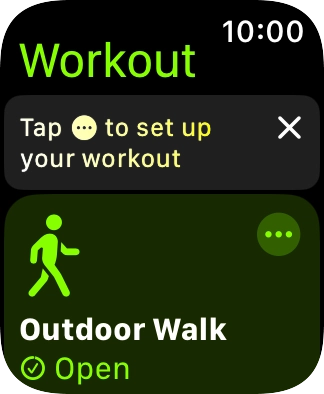 Press the required training activity to start it.