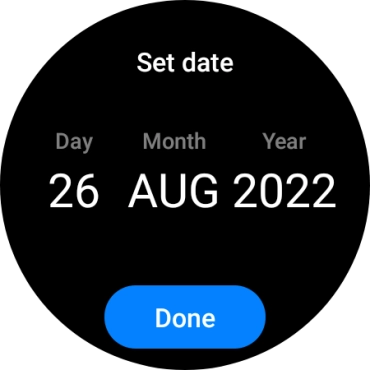 Slide your finger up or down on the screen to set the required date. Slide your finger up or down on the screen to set the required date.