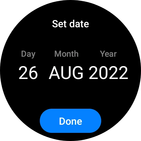 Slide your finger up or down on the screen to set the required date. Slide your finger up or down on the screen to set the required date.