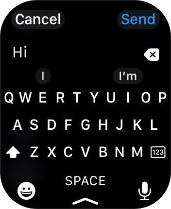 Press the microphone icon and record the message. Press the microphone icon and record the message.