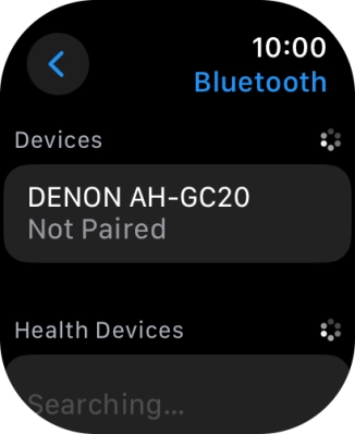 Press the required Bluetooth device. Press the required Bluetooth device.