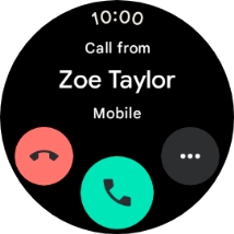 Press the accept call icon to answer the call.