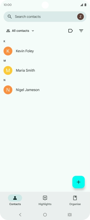 Press the new contact icon. Press the new contact icon.