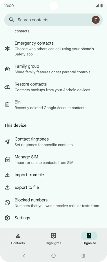 Press Manage SIM. Press Manage SIM.