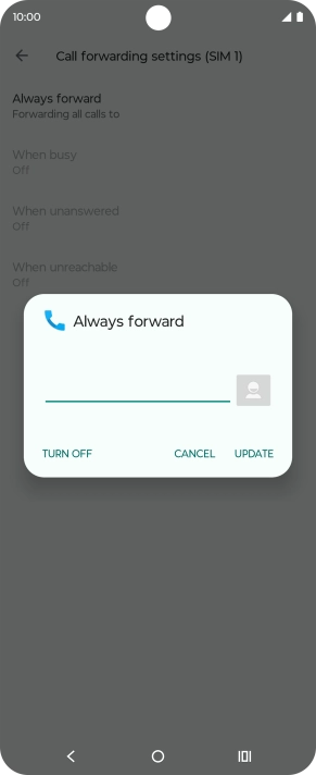 Press TURN OFF. Press TURN OFF.