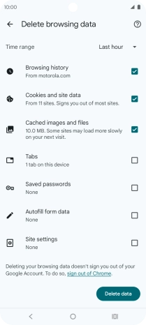 Press Delete data. Press Delete data.