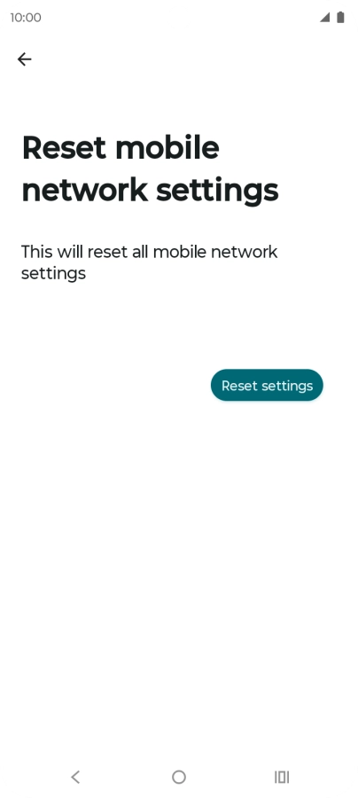 Press Reset settings. Press Reset settings.