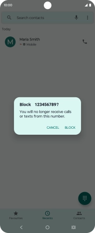 Press BLOCK to block the number. Press BLOCK to block the number.