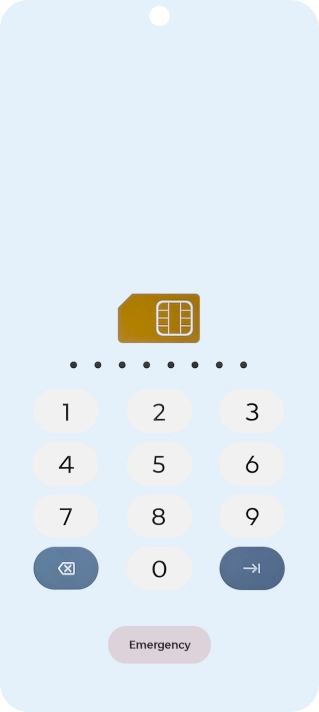 Key in the PUK and press arrow right.