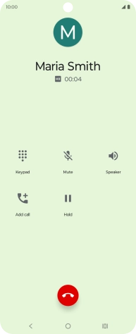 Press the end call icon. Press the end call icon.