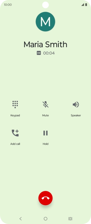 Press the end call icon. Press the end call icon.