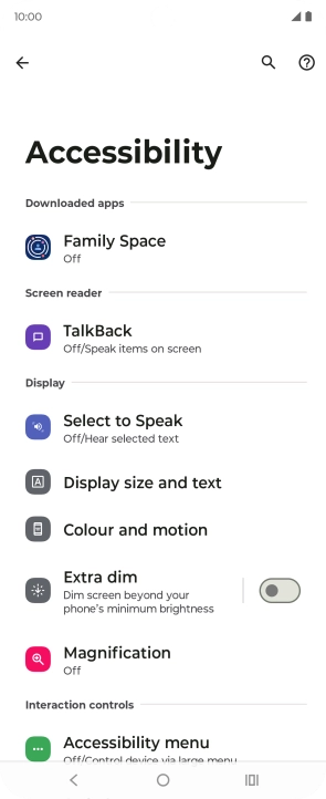 Press Talkback and follow the instructions on the screen to select the required settings. Press Talkback and follow the instructions on the screen to select the required settings.