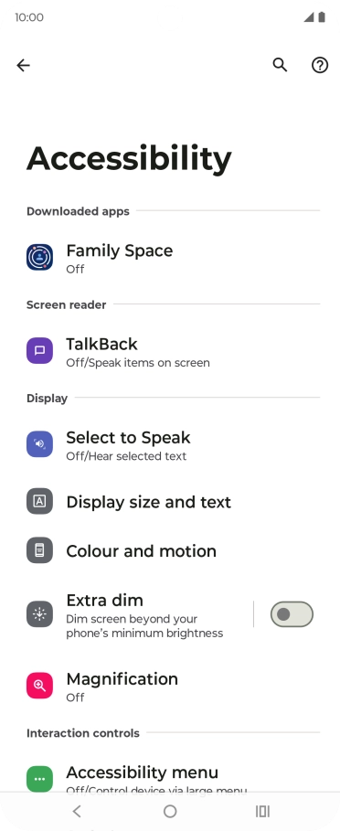 Press Talkback and follow the instructions on the screen to select the required settings. Press Talkback and follow the instructions on the screen to select the required settings.