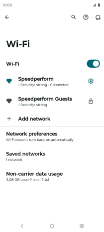 Press the settings icon next to the Wi-Fi network you're connected to.
