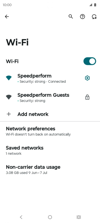 Press the settings icon next to the Wi-Fi network you're connected to.