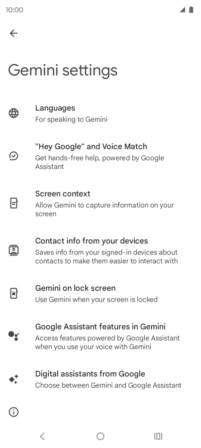 Press Digital assistants from Google. Press Digital assistants from Google.