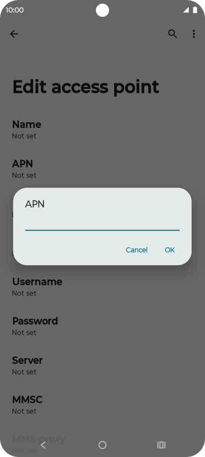 Key in wap.vodafone.co.uk and press OK.