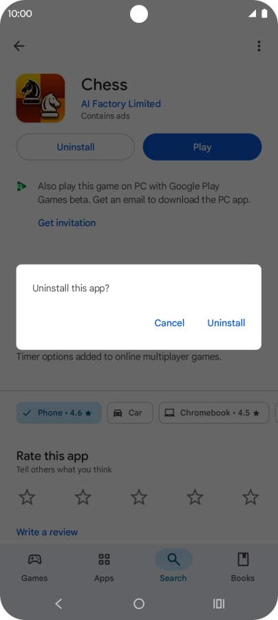 Press Uninstall.